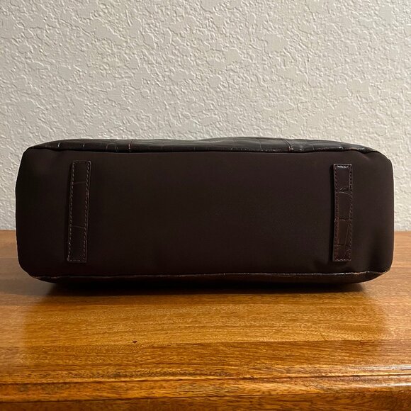 Franco Sarto Distressed Vegan Brown Glazed Embossed Croc Hobo Sholder Handbag - Picture 13 of 16